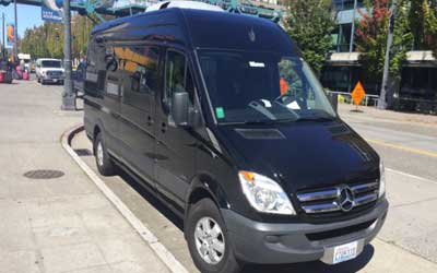 Black Mercedes Van 10-14 Passengers